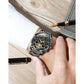 Buy now OLEVS Mens Automatic Watches Skeleton Tourbillon Mechanical Self Winding Luxury Dress Wrist Watch Moon Phase Day Date Waterproof Luminous at indiglob india