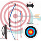 45" Youth Bow and Arrows Set for Kids 8-12 Teens Recurve Archery Beginner Gift Longbow Kit, Outdoor Hunting Play Gift Toys, 9 Arrows, 4 Target Face for Backyard Game Age 12-14 14-16