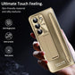 Designed for Samsung Galaxy Z Fold 5 Case with S Pen & Kickstand & Front Screen Protector Luxury Phone Cover Case for Galaxy Z Fold 5 (2023),Gold