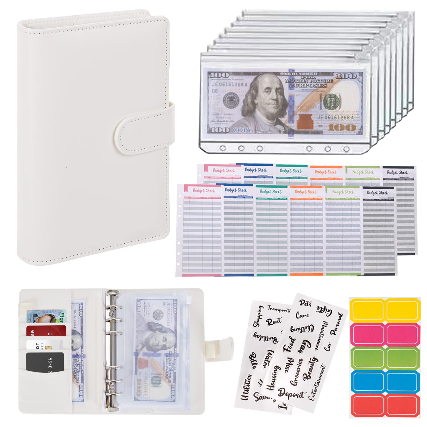 Buy now NICOOTHBudget Binder Cash Envelopes A6 Money Saving Binder with Zipper envelopes (Purple) at indiglob india