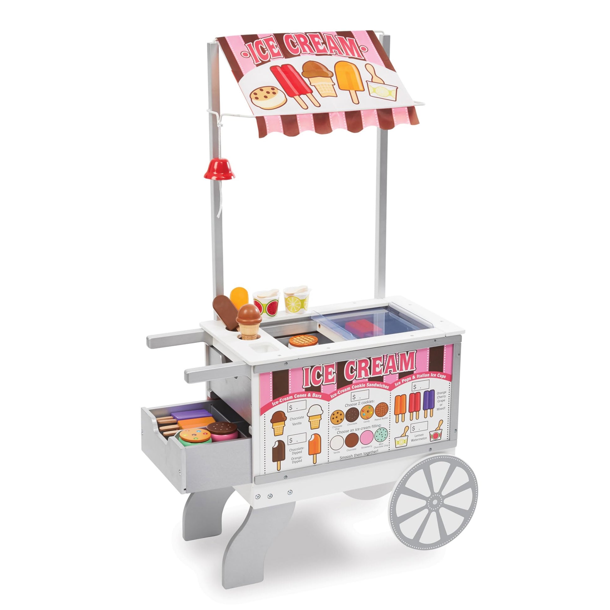 Buy now Melissa & Doug Snacks & Sweets Food Cart with Play Food, Wooden Toys & Kids Play Kitchen Accessories, Preschool Learning Toys for Girls & Boys 3+ at indiglob india