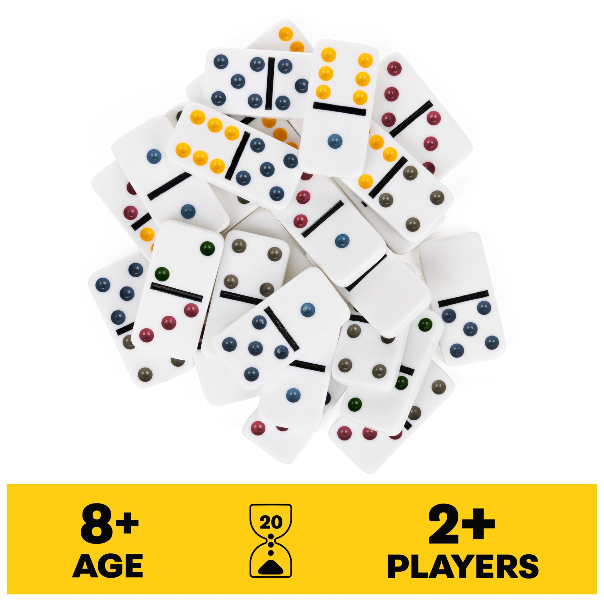 Buy now Spin Master Games, Mexican Train Dominoes Set in Aluminum Carry Case, Includes Colorful Trains for Fun-Filled Family Game Night, for Kids & Family, 2-8 Players, for Ages 8 & Up at indiglob india
