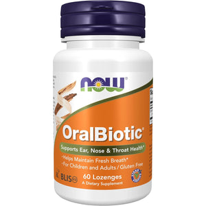 NOW Foods Supplements, OralBiotic™, Developed for Adults & Children, Strain Verified, 60 Lozenges
