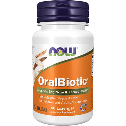NOW Foods Supplements, OralBiotic™, Developed for Adults & Children, Strain Verified, 60 Lozenges