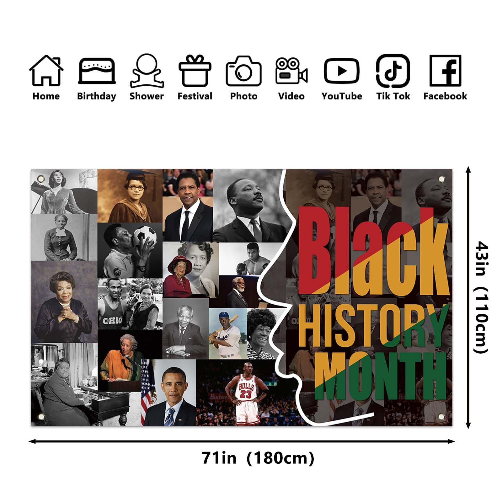 Buy now Pan African American Decoration - Black History Month Banner and Poster at indiglob india