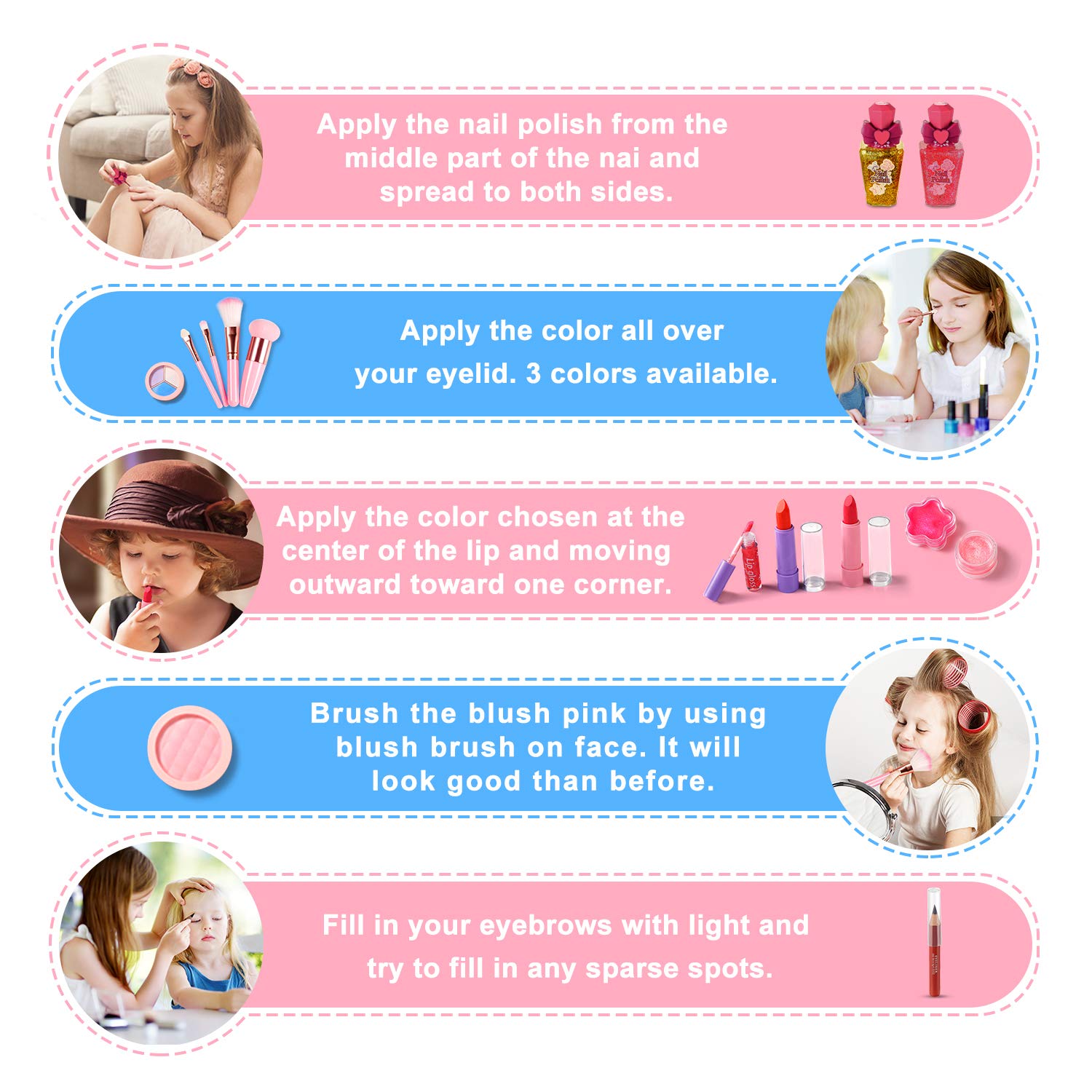 Buy now Biulotter Kids Makeup Kit for Girls Real Kids Cosmetics Make Up Set with Cute Cosmetic Bag, Washable Play Makeup for Little Girls at indiglob india