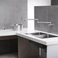 Buy now Pot Filler Faucet Brushed Nickel Wall Mount Commercial Kitchen Faucets Brass Folding Stretchable with Single Hole Two Handles by Aquafaucet at indiglob india