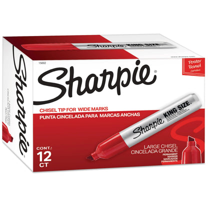 Buy now Sharpie?? King Size Permanent Marker, Large Chisel Tip, Great for Poster Boards, Red, 12 Count at indiglob india
