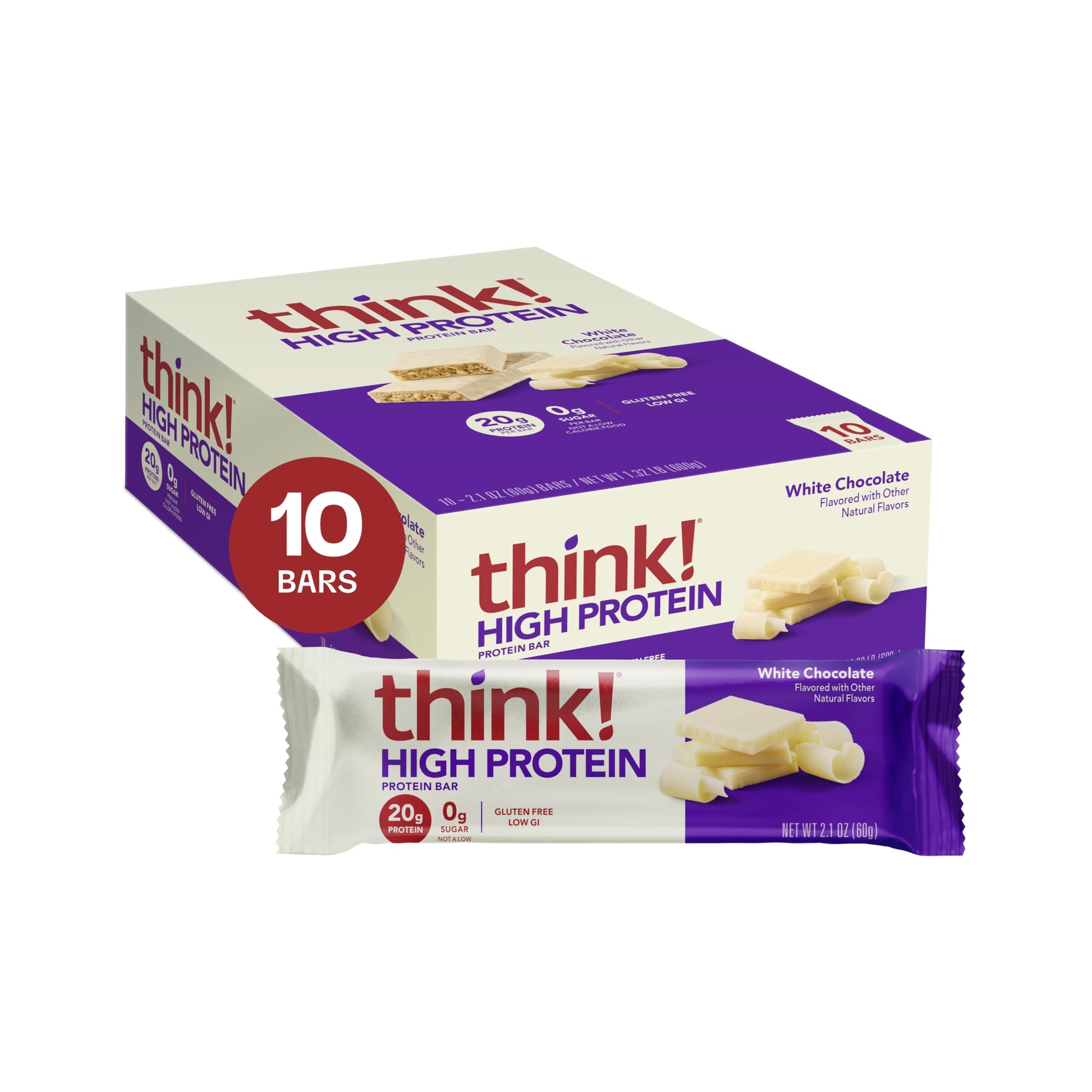 Buy now think! Protein Bars, High Protein Snacks, Gluten Free, Kosher Friendly, Creamy Peanut Butter, Nutrition Bars, 2.1 Oz per Bar, 12 Count (Packaging May Vary) at indiglob india