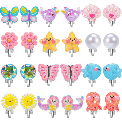 Amazon.com: PinkSheep Bling Clip On Earrings for Little Girls, Unicorn Cake Ladybug Earrings for Kids, 12 Pairs, Best Gift : Toys & Games