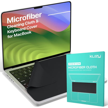 Kuzy Premium Keyboard Cover Cloth with Screen Imprint Protection - Lint Free Microfiber Cleaning Cloth - Computer Screen Cleaner Compatible with MacBook Pro Air 13" and MacBook Pro 14", 1 pk