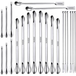 22 Pieces Stainless Steel Lab Spatula Micro Scoop Set Laboratory Sampling Spoon Mixing Spatula for Powders Gel Cap Filler - My Store