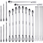 Buy now 22 Pieces Stainless Steel Lab Spatula Micro Scoop Set Laboratory Sampling Spoon Mixing Spatula for Powders Gel Cap Filler at indiglob india