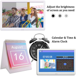 Atatat 10 inch Digital Frame with IPS Screen Digital Photo Frame Adjustable Brightness, Support Sleep Mode Photo Deletion,1080P Video, Music,Slideshow,Remote, Digital Picture Frame