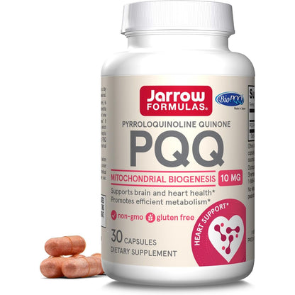 Jarrow Formulas® PQQ 10 mg, Dietary Supplement, Heart, Brain, and Metabolism Support, 30 Veggie Capsules, 30 Day Supply