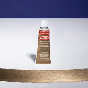 AMACO Rub n Buff Wax Metallic Finish - Rub n Buff Antique Gold 15ml Tube - Versatile Gilding Wax for Finishing Furniture Antiquing and Restoration - Rub and Buff Colors Single Tube