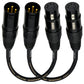 CESS-008 XLR 3-Pin Male to XLR 5-Pin Female Adapter Cable, Balanced XLR3M to XLR5F Signal Converter, 6-Inch Wire Length, 2-Pack