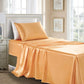 Satin Sheets King Size - 4 Pieces Luxury Silky Soft Bed Sheets, Wrinkle-Free Gold Satin Silk Sheet Set with 1 Deep Pocket Fitted Sheet, 1 Flat Sheet, 2 Pillow Cases