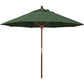 California Umbrella 9' Round Hardwood Frame Market Umbrella, Stainless Steel Hardware, Push Open, Navy Blue Olefin