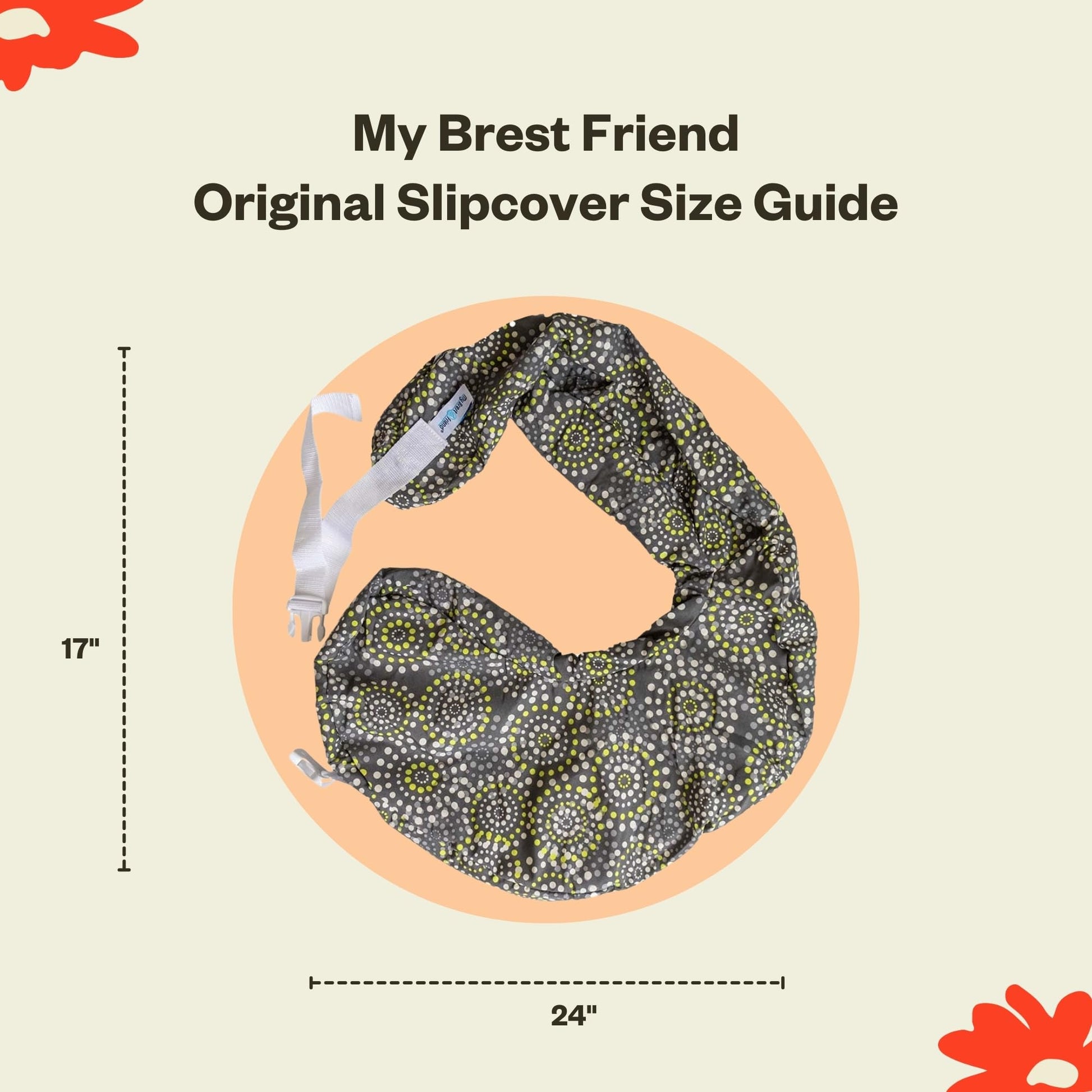 Buy now My Brest Friend Original Nursing Pillow Cover - Slipcovers for Baby - Adjustable Fit, Easy Care, Durable - Original Nursing Pillow Not Included, Fireworks at indiglob india