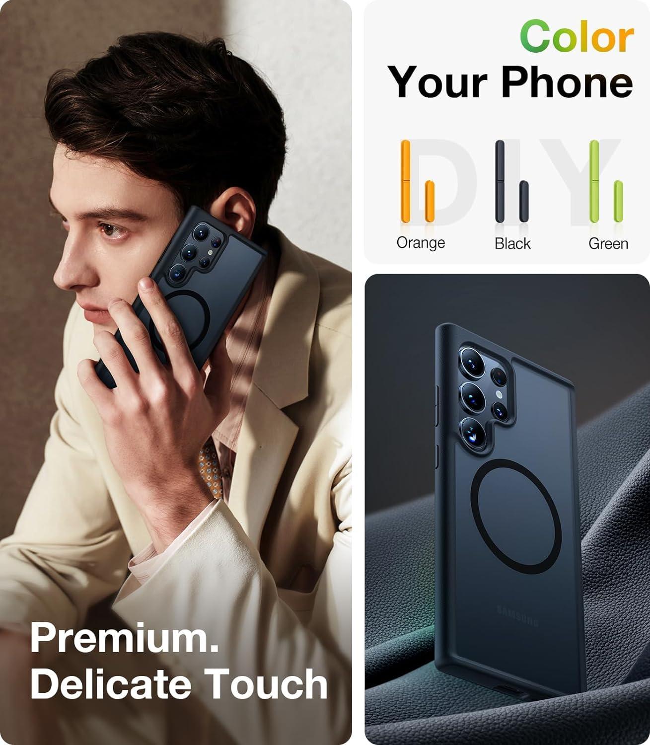 Buy now TORRAS Magnetic Shockproof for Samsung Galaxy S23 Ultra Case, Fit for MagSafe, 4X Military Grade Protection, Translucent Slim Case for Samsung S23 Ultra Case Anti-Fingerprint Anti-Scratch, Black at indiglob india