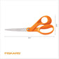 Fiskars 8" Original Orange-Handled Stainless Steel Scissors, Ergonomic and Keeps Material Flat, Sharp All-Purpose Paper and Fabric Scissors for Office, Arts, and Crafts