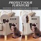 OIFIO Cat Couch Protector, Double Sided Clear Anti-Scratch Cat Deterrent Training Tape, 8 Pack larack Large Size and Pre Cut cat Furniture Protector for Your Home Protection, No pins,Residue Free