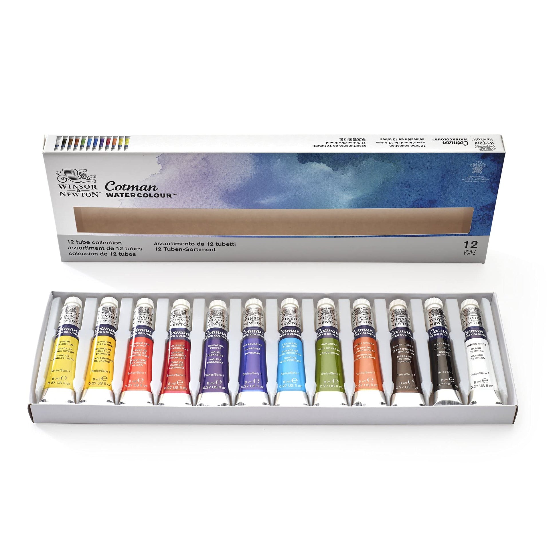 Buy now Winsor & Newton Cotman Watercolor Paint Set, Field Pocket Set, 12 Half Pan w/ Brush, Sponge, Bottle at indiglob india