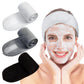 Whaline 3Pcs Spa Facial Headband Make Up Wrap Head Terry Cloth Headband Adjustable Washable Towel for Face Washing Shower Skincare Facial Treatment Sport Fits Makeup (White, Black, Gray)