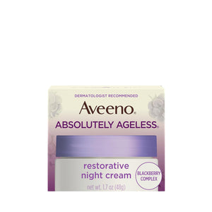 Aveeno Absolutely Ageless Restorative Night Cream Face & Neck Moisturizer with Antioxidant-Rich Blackberry Complex, Vitamin C & E, Hypoallergenic, Non-Greasy & Non-Comedogenic, 1.7 fl. oz