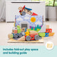 Buy now Melissa & Doug Blockables™ Vehicles Snap and Play, Mix and Match Connectable Wooden Building Blocks Play Set Toy for Preschool Boys and Girls (54 Pcs) at indiglob india