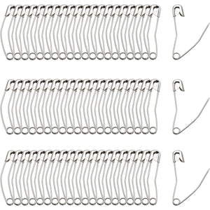 60Pcs Curved Safety Pins Size 4, 2-1/4 inch / 57mm Quilting Basting Pins, Bent Safety Pins for Quilting and Knitting (Sliver)
