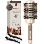 Buy now AIMIKE Round Hair Brush, Nano Thermal Ceramic & Ionic Tech, 2.1 Inch Barrel with Boar Bristles for Enhanced Texture, Golden, Hair Drying, Styling, Curling and Shine + 4 Free Clips at indiglob india