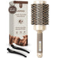 Buy now AIMIKE Round Hair Brush, Nano Thermal Ceramic & Ionic Tech, 2.1 Inch Barrel with Boar Bristles for Enhanced Texture, Golden, Hair Drying, Styling, Curling and Shine + 4 Free Clips 53mm-2.1 Inch Brush at indiglob india