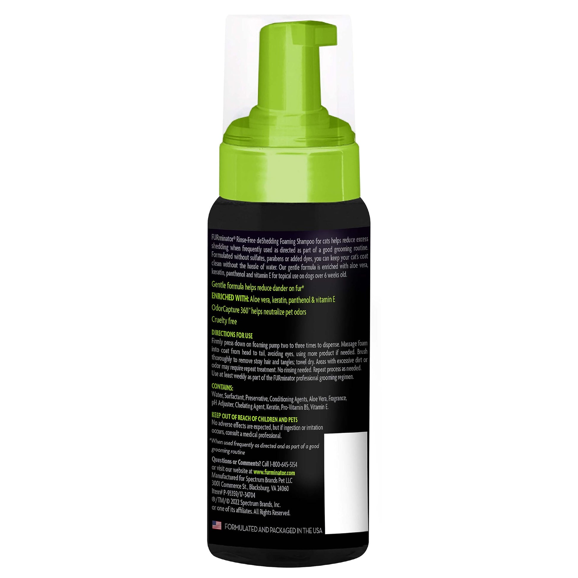 Buy now FURminator® Rinse-Free deShedding Foaming Shampoo for Cats, 8.5 oz at indiglob india