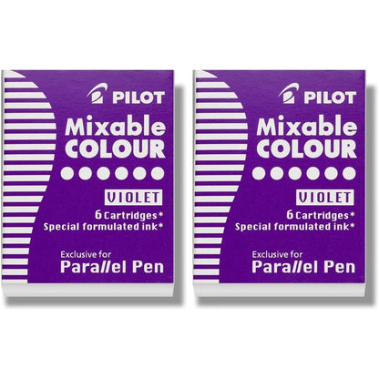Pilot Parallel Mixable Color Ink Refills for Calligraphy Pens, Black Ink, 12-Pack (77313)