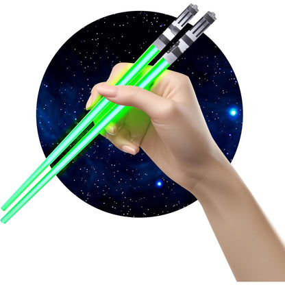 Lightsaber Chopsticks Light Up - LED Glowing Light Saber Star Wars Chop Sticks - Reusable Sushi Lightup Sabers Chopstick Set Of 1 Blue Pair