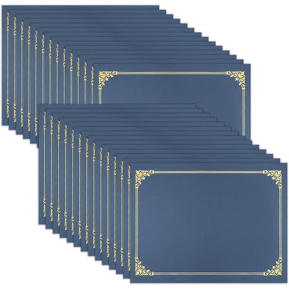 SUNEE Certificate Holders(Navy Blue, 30 Packs), Diploma Covers Gold Foil Border, for Letter Size 8.5x11 Certificates, Cardstock, Document Papers