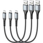 SUNGUY Micro USB Cable 1FT[3Pack], 18W Short USB to Micro USB Cable Fast Charging USB 2.0 Data Sync Nylon Braided for Samsung Galaxy S7 Edge S6, Android Phone, PS4