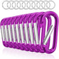 sprookber 3" Aluminum Carabiner D Ring, Caribeener Clips, Spring Snap Hook for Keychain Clip, Set of 10