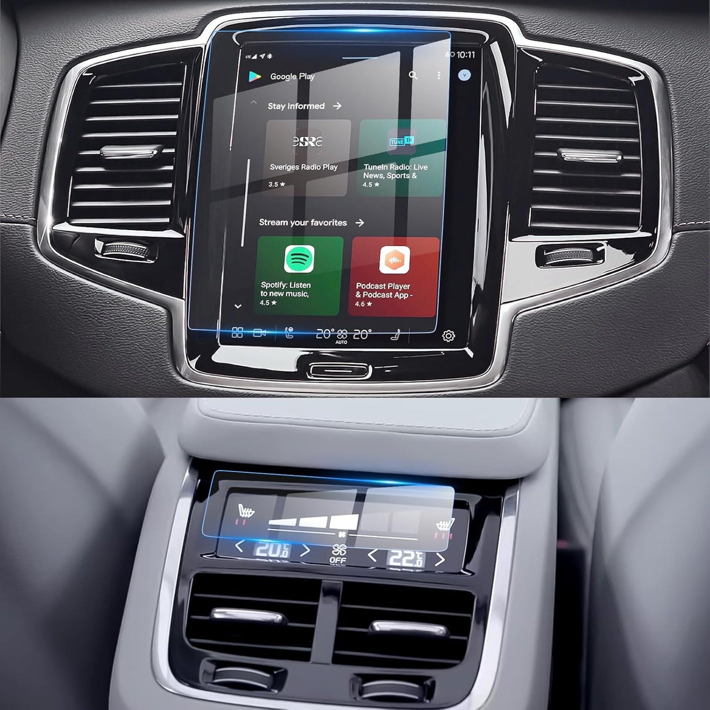 Buy now Car Screen Protector for Volvo Accessories XC90/XC60/XC40/S90/S60/V90/V60(2016-2025) 8.7 inch + AC Climate Control Touch Screen Mil-Grade 9H+ Tempered Glass HD [No More Glare& Fingerprint] 2-Pack at indiglob india