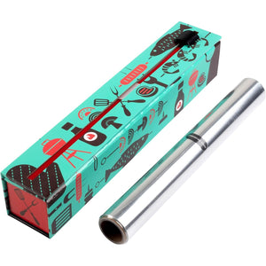 ChicWrap BBQ Tools Refillable Foil Dispenser - One 12"x 30' Roll of Professional Grade Aluminum Foil - Reusable Dispenser w/Slide Cutter - Kosher Certified - Reduces Waste & Saves Money