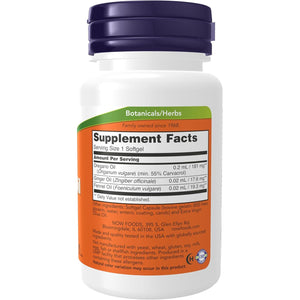 NOW Foods Supplements, Oregano Oil with Ginger and Fennel Oil, Enteric Coated, 90 Softgels