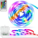 Buy now echosari Battery Powered Led Strip Lights with Remote Warm White, 8 Modes, Dimmable, Timer, Self-Adhesive, Cuttable, Waterproof, 9.8FT 90Led Strip Lights for TV Kitchen Cupboard Bedroom Decor RGB 5050 at indiglob india