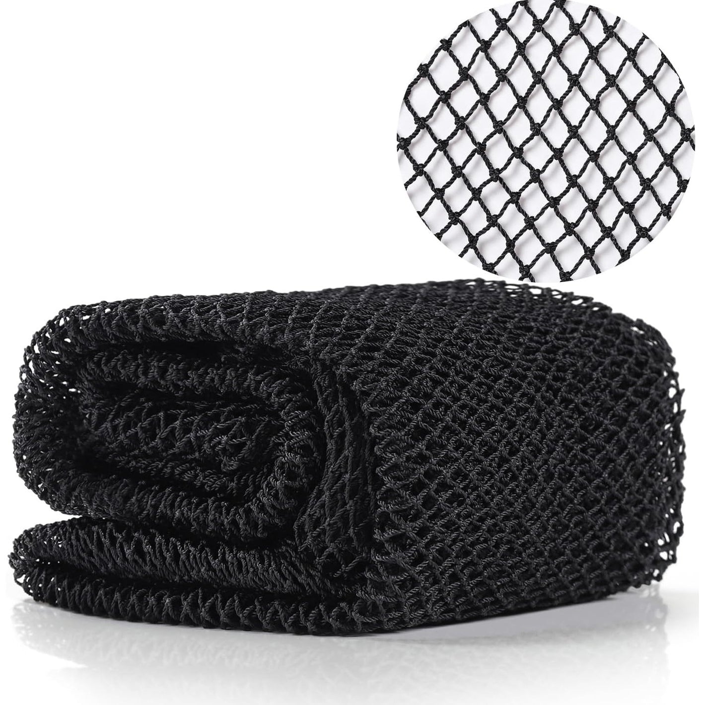 African Net Long Bath Net Sponge,JASSINS Bathing Body Exfoliating Shower Body Back Scrubber Skin Smoother,Stretch Length to 66 INCH (Black)