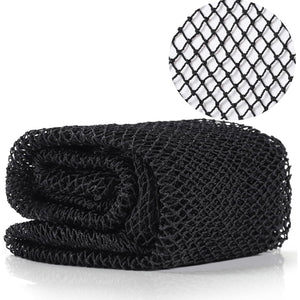 African Net Long Bath Net Sponge,JASSINS Bathing Body Exfoliating Shower Body Back Scrubber Skin Smoother,Stretch Length to 66 INCH (Black)