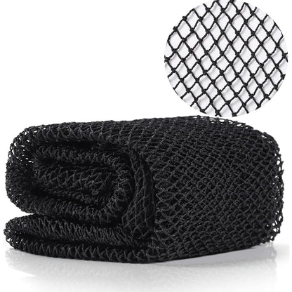 African Net Long Bath Net Sponge,JASSINS Bathing Body Exfoliating Shower Body Back Scrubber Skin Smoother,Stretch Length to 66 INCH (Black)