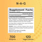 Jarrow Formulas N-A-G 700 mg, N-Acetyl Glucosamine, Acetylated Form of Glucosamine for Bone and Joint Support, 120 Veggie Capsules, Up to 120 Servings