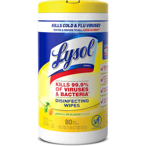 Lysol Disinfecting Wipes Bundle, Home Apartment Dorm Room Essentials and Cleaning Supplies, All Purpose Cleaner, Multi-surface Cleaning Wipes, Lemon and Lime Sanitizing Wipes Bundle, 80 Count