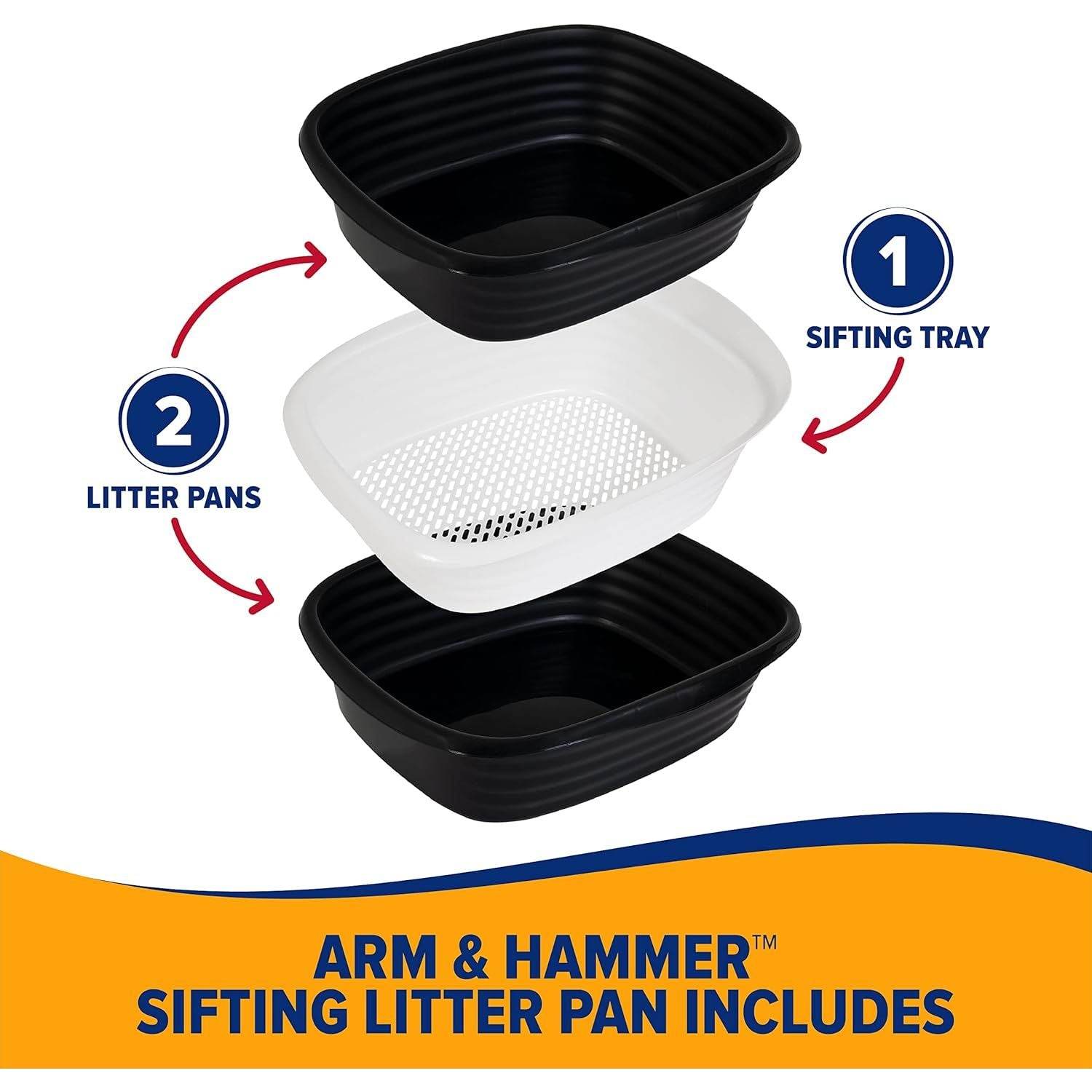 Arm & Hammer Large Sifting Litter Box Scoop Free Cat Litter Tray with Microban, Made in USA - My Store